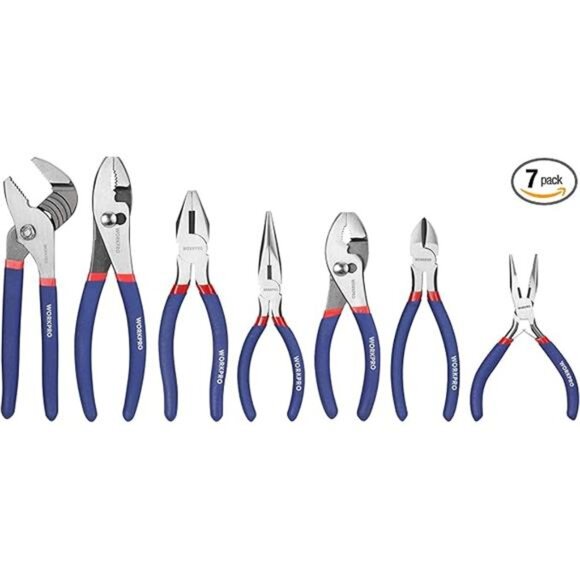 Workpro Pliers Set with Groove Joint, Long Nose, Slip Joint - Picture 8 of 8